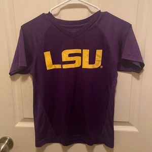 LSU dri fit v neck tee